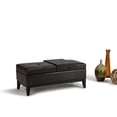 thumbnail image 2 of Oregon 42 inch Wide Contemporary Storage Ottoman Bench with Tray in Tanners Brown Vegan Leather, 2 of 7