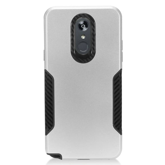 GSA Carbon Hybrid Case For LG Stylo 5, LM-Q720 - Silver/Black