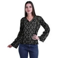 thumbnail image 1 of Moomaya Kurta Col Kurta Dentelle Détails Imprimé Manches Longues Tunique, 1 of 5