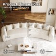 thumbnail image 3 of Rophefx Modern Curved Sofa Couch for Living Room, 157" Oversized Sectional Luxury Plush Chenille Extra Deep Wide Seat Curved Cloud Sofa with 6 Pillows, No Assembly,Beige, 3 of 8