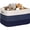 Gradient Blue, variant on Large Laundry Basket with Leather Handles for Living Room Storage, Woven Rope Baskets Bin for Blanket, Kids Toys, Gifts, Wicker Hamper for Bedroom Dirty Clothes, 22"x17"x12" in White Brown