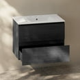 thumbnail image 6 of Liberte 30" Wall-Mounted Bathroom Vanity in Black Oak with 3-Hole Widespread Sink Top, 6 of 6