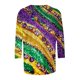 thumbnail image 5 of RKSTN Mardi Gras 3/4 Length Sleeve Womens Tops Oversized Crewneck Carnival Graphic Printed Three Quarter Sleeve T Shirt Women Casual Round Neck Funny Tuesday Carnival Party Loose Short Sleeve Shirt, 5 of 6