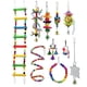 thumbnail image 1 of 10 piezas de juguetes para pájaros para columpio de loros, escalera de cuerda para escalar, Abanopi  Escalera de madera, 1 of 7