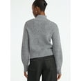 thumbnail image 3 of Scoop Women's Shaker Stitch Turtleneck Sweater, Lightweight, Sizes XS-XXL, 3 of 5