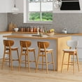 thumbnail image 6 of ANHDAH Mid Century Modern Bar Stools Set of 2, Wood Counter Height Chairs with Backrest and Footrest for Kitchen Island Breakfast Nook, 6 of 7