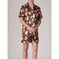 thumbnail image 2 of SUNSIOM Men Silk Satin Pajamas Sets Short Sleeve Sleepwear Button-Down PJs Sets Two-Pieces Loungewear, 2 of 6