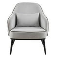 thumbnail image 2 of Furniture of America Alto Fabric and Faux Leather Accent Chair in Gray, 2 of 6