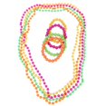 thumbnail image 2 of KAKOWELY Collar y pulsera de cuentas de neón de 16 piezas, cadena de bolas con cuentas, accesorios para disfraces de fiesta (8 collares y 8 pulseras), 2 of 5
