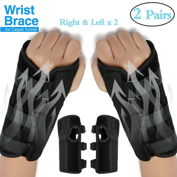 2Packs Wrist Brace-Carpal Tunnel Wrist Brace Protective Compression Wrist Guard Sleeve Support with Splints Firm Stability,for Injuries,Wrist Pain,Sprain,Sports Weight Lift Wrist Wrap