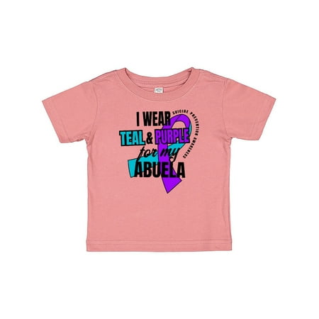 

Inktastic Suicide Prevention I Wear Teal and Purple for My Abuela Gift Baby Boy or Baby Girl T-Shirt