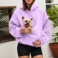 thumbnail image 6 of FUZHIQ Women's Fuzzy Pet Pouch Hoodie Cat Dog Carrier Sweatshirt Round Zipper Opening Kangaroo Pocket Plush Hooded Pullover for Small Pets, 6 of 6