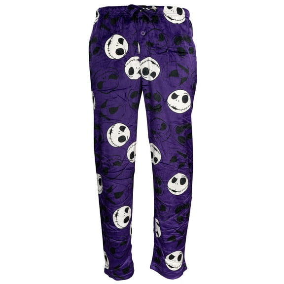 The Nightmare Before Christmas Jack Skellington Skull All Over Purple Adult Lounge Pants Sleepwear