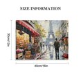 thumbnail image 3 of Shiartex Eiffel Tower Romantic Couple Walking  Paris Café Canvas Wall Art Print Picture Painting  20x16 in/16x12 in, 3 of 6