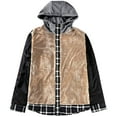 thumbnail image 7 of Mr.Stream Men's Sherpa Lined Fleece Coats Work Plaid Flannel Snap Hooded Jackets 3252 Gray S, 7 of 7