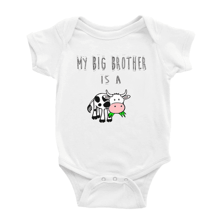 

My Big Brother Is A Cow Cute Baby Bodysuit
