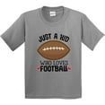 thumbnail image 3 of Inktastic Football Fan Just a Kid Youth T-Shirt, 3 of 5