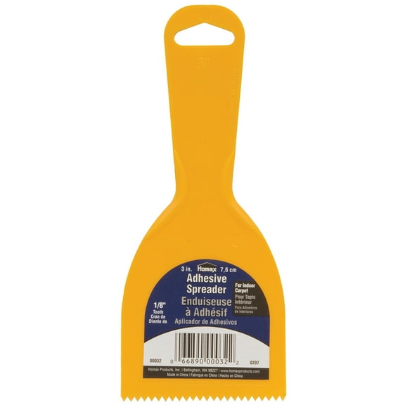 Homax Plastic Adhesive Spreader for Indoor Carpet, 3", 1/8" Tooth