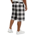 thumbnail image 5 of Casual Shorts for Men Knee Length Plaid Bermuda Shorts Lounge Beach Vacation Drawstring Wide Leg Pants with Pockets White L, 5 of 5