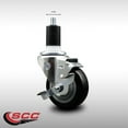thumbnail image 2 of 3.5 Inch SS Black Poly Swivel 1-1/2 Inch Expanding Stem Caster with Brake SCC, 2 of 2