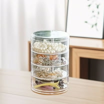 Ycandiee Rotatable Jewelry Storage Box, Jewellery Trays, Jewelry Organizer for Earrings Hair Necklaces Bracelets, Gift for Women Teen Girls