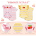 thumbnail image 6 of Monebena 2 Pack Striped Small Dog T Shirt Cute Cherry Girl Dog Clothes for Small Dogs Cats Breathable Soft Cotton Pet Puppy Sleeveless Vest Spring Summer Doggy Outfits（Pink+Yellow,Medium）, 6 of 7