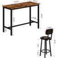 thumbnail image 6 of MOOSENG Bar Table Set of 2, Bistro Kitchen Table Sets with 2 PU Leather Bar Stools, Wood Pub Bar Table Set for Breakfast Nook Small Space Restaurant, Rectangular Table, 6 of 8