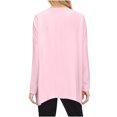 thumbnail image 4 of Plebaso Chemises à Poches pour Femmes Manches Longues Tunique Décontractée Col Rond Hauts Unis Amples Blouses Printemps Été, 4 of 7