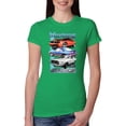 thumbnail image 1 of Wild Bobby, Mustang Ford Classics Cars and Trucks Women Slim Fit Junior Tee, Kelly, X-Large, 1 of 6