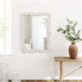 thumbnail image 4 of Sintosin Wall Mirror 16"x12", White Vintage Scalloped Bathroom Mirror with Distressed Wood Frame, Farmhouse Decorative Vanity Mirror for Bathroom, Bedroom, Dressing Room, 4 of 9
