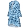 thumbnail image 4 of Youmylove Robes d'Été Décontractées pour Femmes Grande Taille Robe Mini à Manches Longues Col en V Imprimé Ample Robe Florale Robe de Plage Vêtements de Vacances, 4 of 8