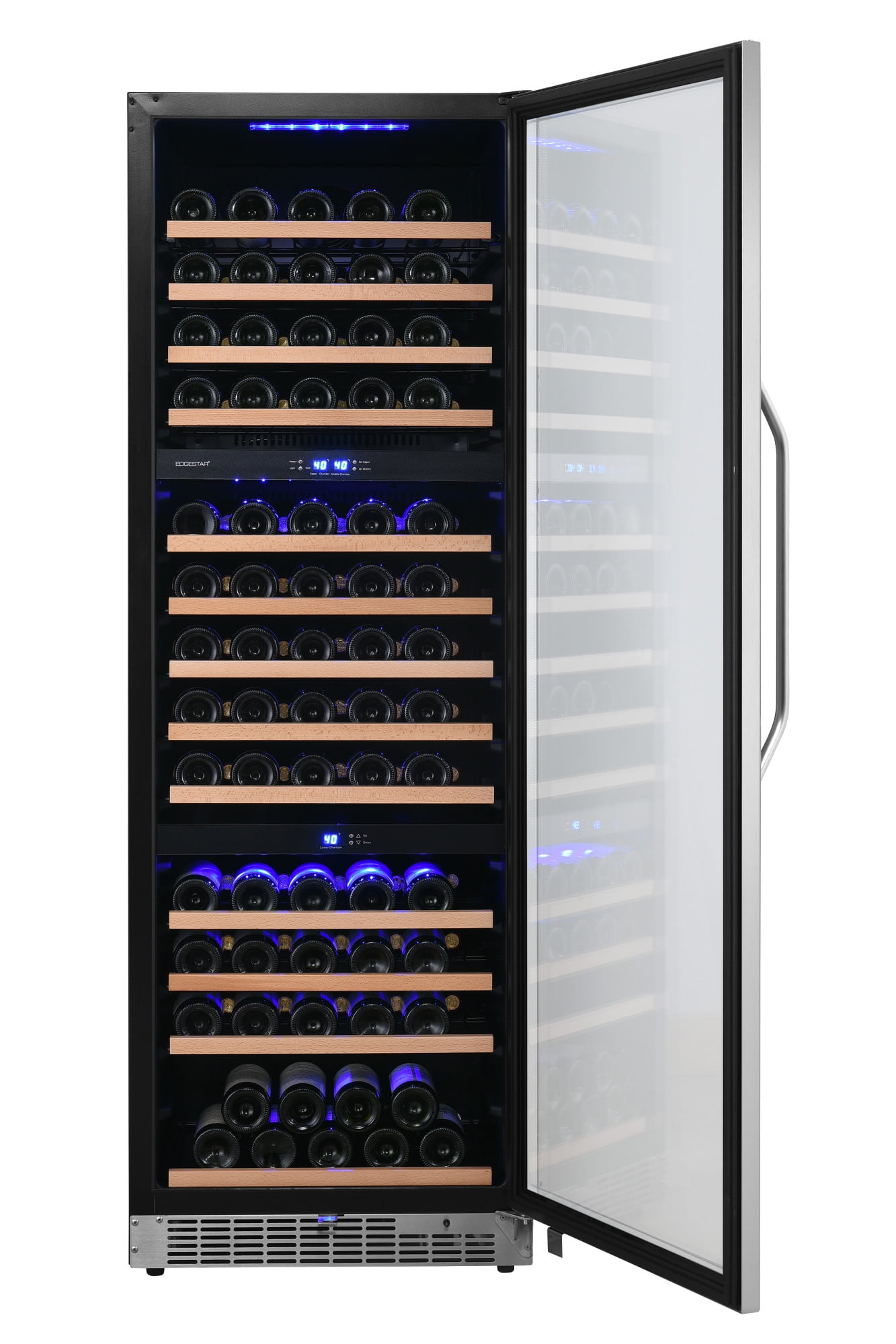 Edgestar Cwr1432tz 131 Bottle 24 Built In Triple Zone Wine Cooler Stainless Steel Walmart Com Walmart Com