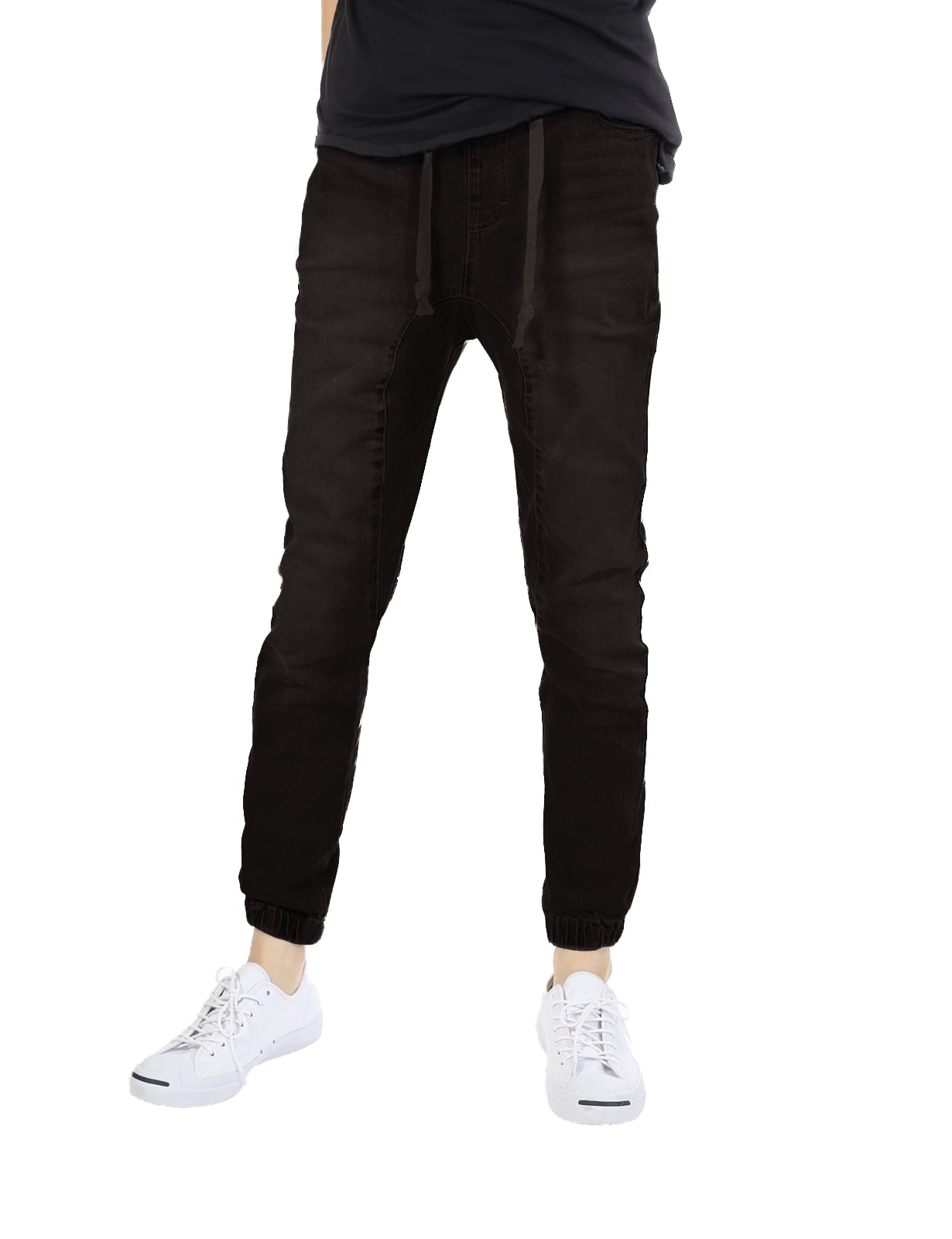 slim fit denim joggers