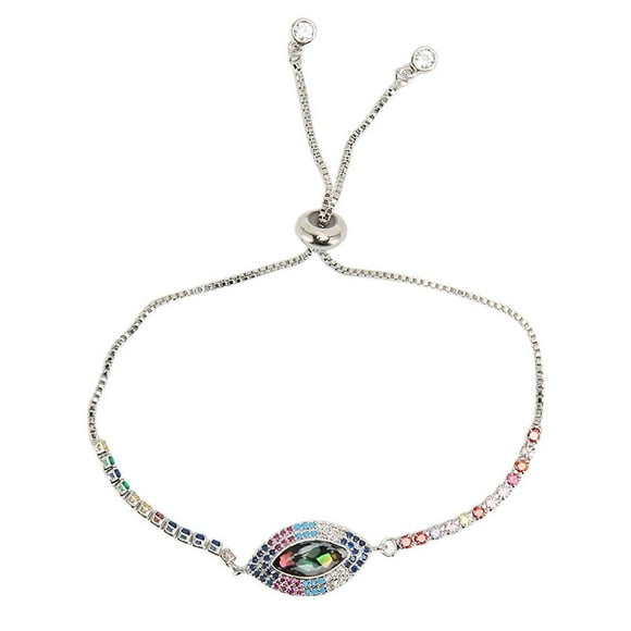 Turkish Evil Eye Bracelet Women Stylish Zirconia Pull Bracelets Hand Jewlery for Mother Friends