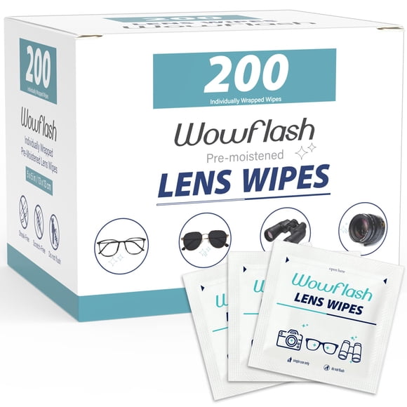 Toallitas Wowflash para lentes, 200 unidades, para anteojos y gafas de sol