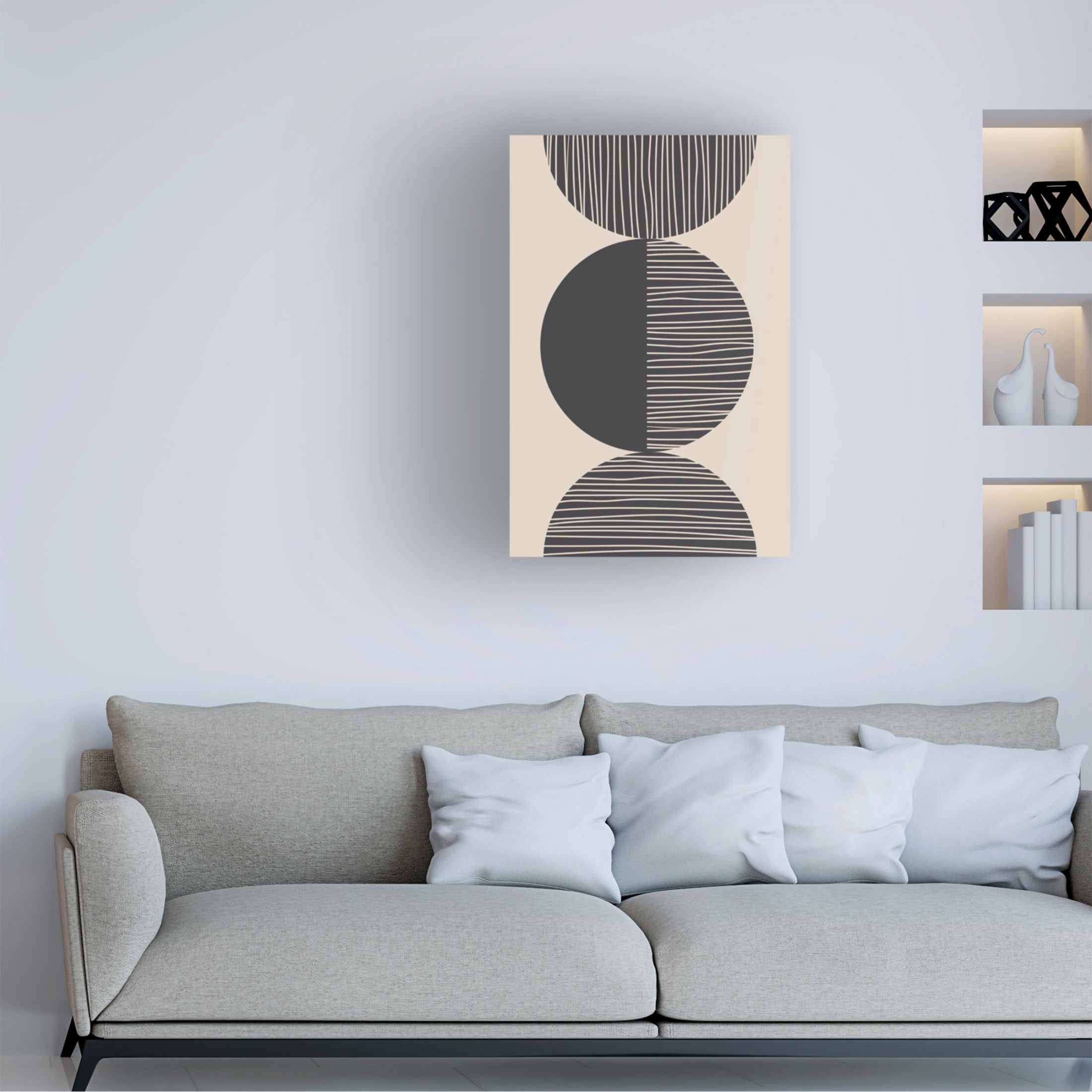 Trademark Fine Art Melloi Art Prints Black Circle Art Canvas Wall Art
