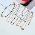 thumbnail image 5 of HOOUN set of 5 Bracelet Plated Anklet Foot Chain Boho Beach Love Heart Beads Star, 5 of 6