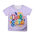 thumbnail image 3 of LILIYA Toddler Girl Back To School Outfit Kindergarten Here I Come Classic Graphic Short Sleeve Embroidered T-Shirt Girl Summer Clothes, 3 of 5