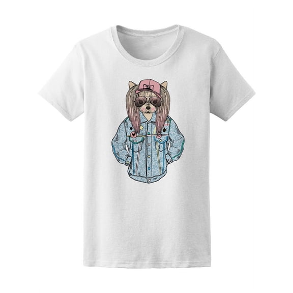 Retro Yorkie Dog Girl Jacket T-Shirt Women -Image by Shutterstock, Female XX-Large