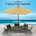 thumbnail image 6 of Sunny 9 Ft Outdoor Table Aluminum Patio Umbrella with Auto Tilt and Crank, With Sunbrella Cover , Alu. 8 Ribs--Wheat Color, 6 of 9