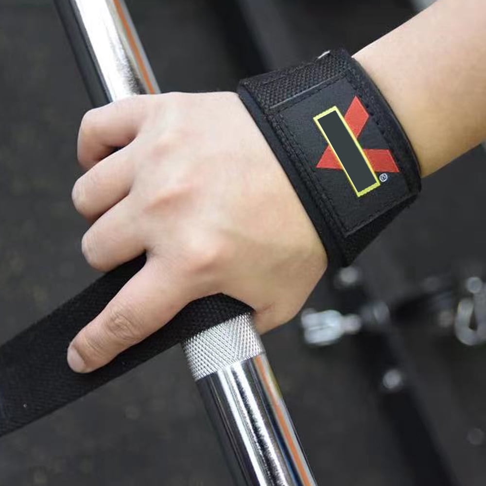 Lifting Straps - Wrist Support Wraps - for Powerlifting, Bodybuilding, Gym Workout-black