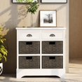 thumbnail image 1 of Exquisite Cabinet Featuring Acacia Wood & Rattan Baskets|No Assembly Needed|Max Storage Space, 1 of 17