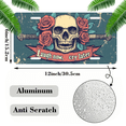 thumbnail image 2 of 1 Pcs 2D Flat License Plate Covers & Frames, Skull with Roses For Decorative Front, Waterproof For Decoration Aluminum License Plate Covers & Frames Cover For Men Women, 12" X 6", 2 of 7