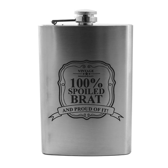 8oz 100% Spoiled Brat Flask L1