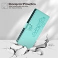 thumbnail image 6 of Wallet Leather Case For iPhone 17 6.3",with Card Holder,wristband, Shockproof Kickstand Embossed Cute Cats, Snap Phone Case,Green,For iPhone 17, 6 of 9