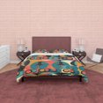 thumbnail image 4 of Juego de cama geométrico retro, funda nórdica verde naranja, funda nórdica vintage,, 4 of 6