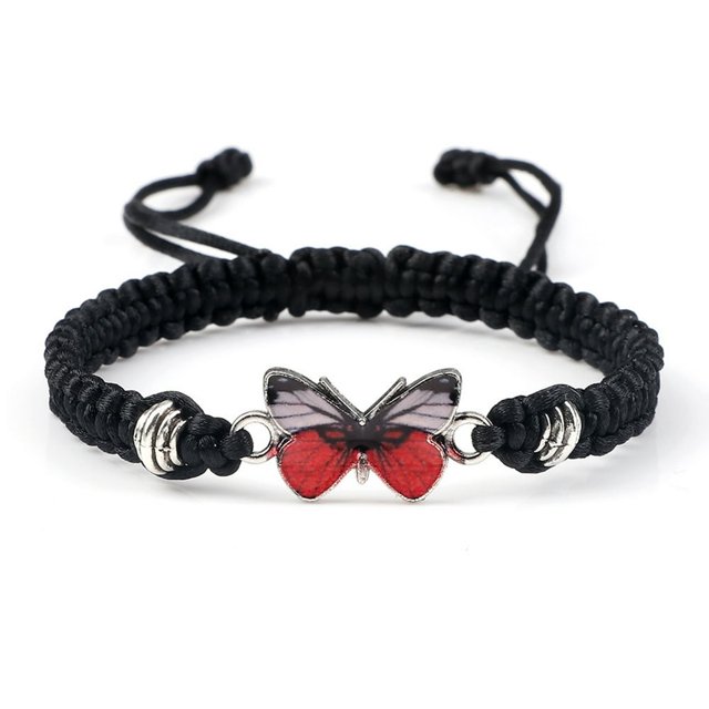Butterfly Woven Bracelet For Women Adjustable String Butterfly Charm Bracelets Gift