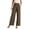 Brown, variant on Women Wide Leg Pants Work Business Casual High Waisted Dress Pants Solid Comfy Flowy Trousers Pink M