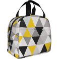thumbnail image 2 of Portable Lunch Box for White Yellow And Gray Geometric Triangles Insulated Lunch Bag Bento Box Food Container Storage Boxes Waterproof For Adults Unisex Office Camping Trips, 2 of 7