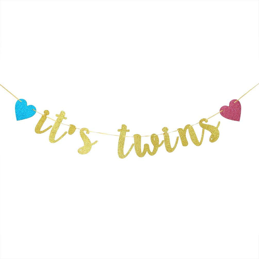 gender reveal decorations its twins banner twins gender reveal banner boys or girls baby shower banner rustic baby shower decorations